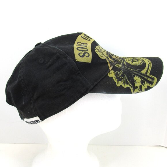 Sons Of Anarchy Graphic Logo Men's Black Adjustable Strap Back Cap Hat - Picture 4 of 7